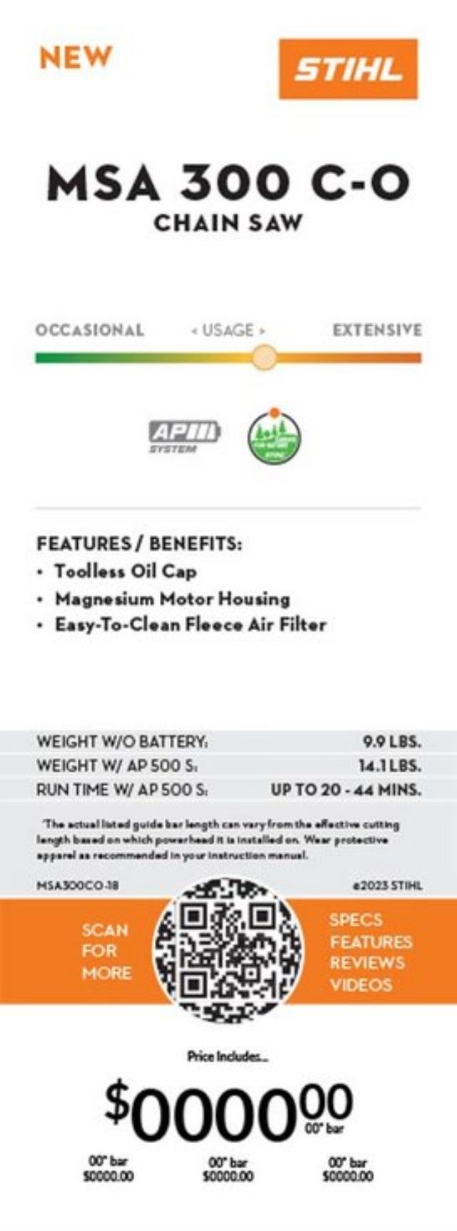Where to find MSA 300 C-O BATTERY CHAIN SAW POWER UNIT in Brownsburg